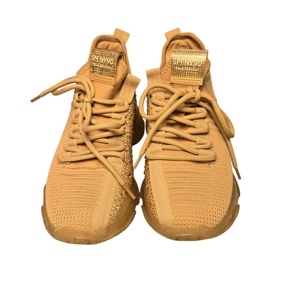Steve Madden SM NY90 "Maxima" Women's Tan Rhinestone Sneakers Size Unknown - Picture 2 of 10